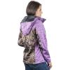 TrailCrest Women’s Softshell Hooded Jacket – Super Soft Plush Coral Fleece Lining – Mossy Oak Camo Patterns(Purple Heather – Breakup Country)
