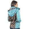 TrailCrest Women’s Softshell Hooded Jacket – Super Soft Plush Coral Fleece Lining – Mossy Oak Camo Patterns(Teal Heather – Breakup Country)