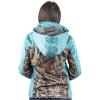 TrailCrest Women’s Softshell Hooded Jacket – Super Soft Plush Coral Fleece Lining – Mossy Oak Camo Patterns(Teal Heather – Breakup Country)