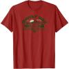 Mossy Oak Camping Retro Mountain Landscape Logo T-Shirt(Cranberry Red)