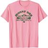 Mossy Oak Camping Retro Mountain Landscape Logo T-Shirt(Pink)