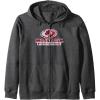 Mossy Oak Fishing Open Water Classic Red Logo Zip Hoodie(Dark Heather Grey)