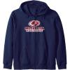 Mossy Oak Fishing Open Water Classic Red Logo Zip Hoodie(Navy Blue)