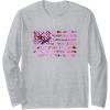 Pink Hunting Camo Flag Pattern American USA US Camouflage Long Sleeve T-Shirt(Heather Grey)