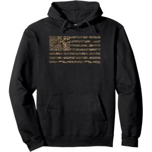 Mossy Oak Camouflage Square Logo Fill Pullover Hoodie(Black)