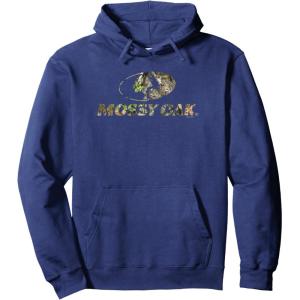 Mossy Oak Nature Camouflage Classic Outdoors Logo Pullover Hoodie(Navy Blue)