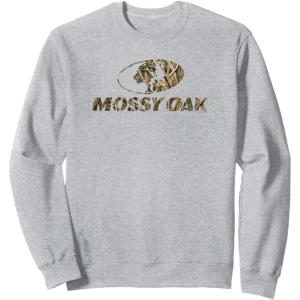 Mossy Oak Nature Camouflage Classic Outdoors Logo V2 Sweatshirt(Heather Grey)
