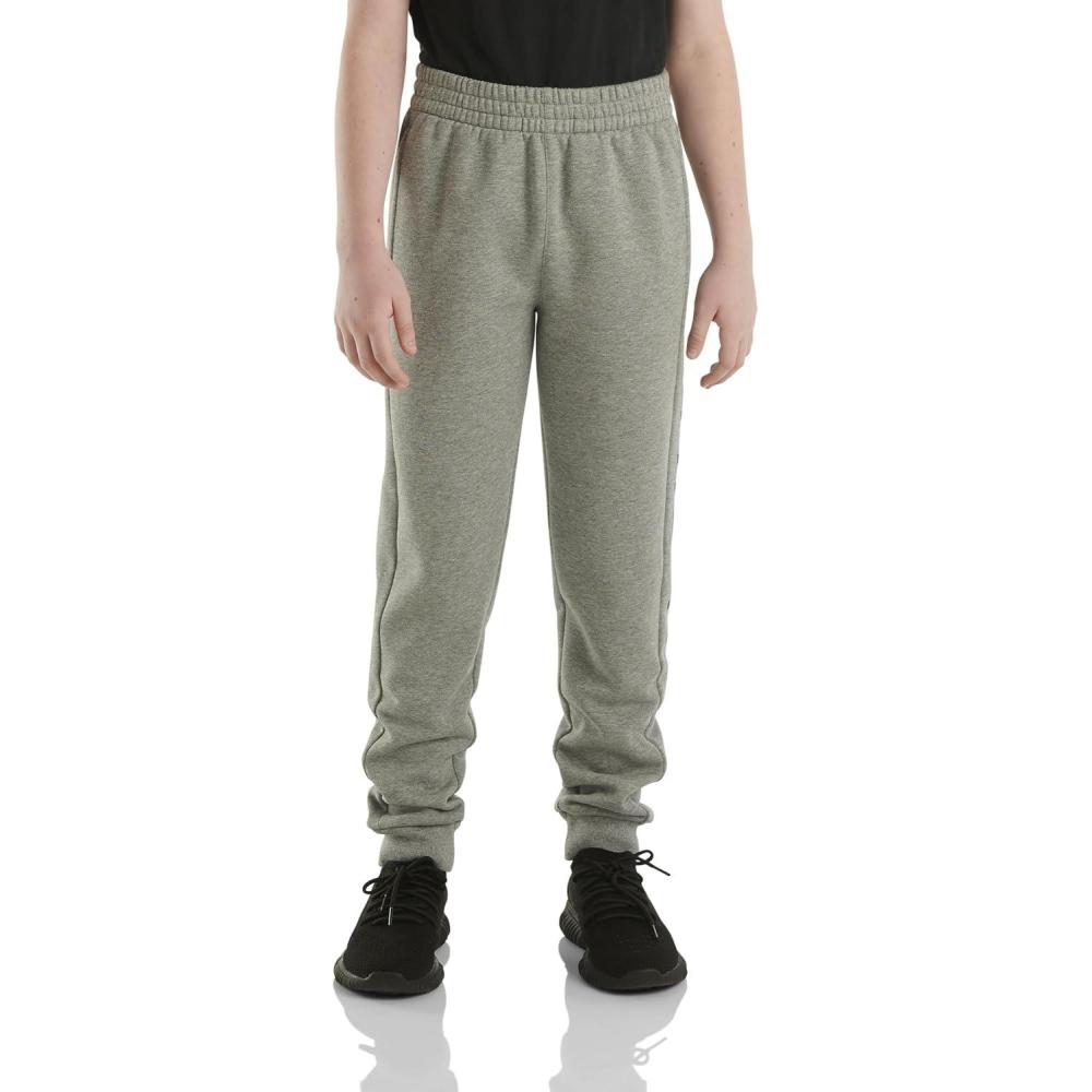 image:imageCarhartt Kids CK8429 Fleece Logo Sweatpant BoysCharcoal Grey Heather