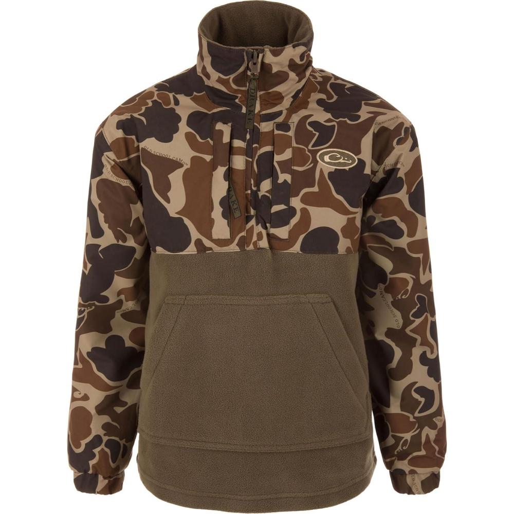 image:imageDrake Waterfowl Youth MST Eqwader DW3020 14 Zip Hunting Waterproof Breathable Fleece Lined Warm Jacket with Multiple PocketsOld School