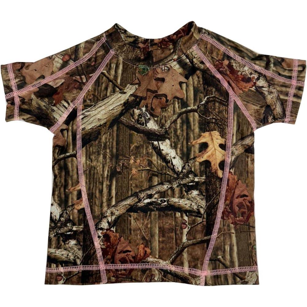 image:imageMy Pool Pal Girls Mossy Oak Camo Baby Infant Toddler Sun Shirt Rash GuardMossy Oak Camo With Pink Thread