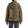 Carhartt Boys’ Flannel-Lined Hooded Canvas Insulated Zip-Up Jacket(Mossy Oak Country Camo)