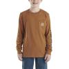 Carhartt Boys Long-Sleeve Logo Sleeve Pocket T-Shirt(Carhartt Brown)