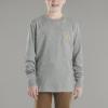 Carhartt Boys Long-Sleeve Logo Sleeve Pocket T-Shirt(Charcoal Grey Heather)