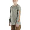 Carhartt Boys Long-Sleeve Logo Sleeve Pocket T-Shirt(Charcoal Grey Heather)