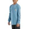 Carhartt Boys Long-Sleeve Logo Sleeve Pocket T-Shirt(Coronet Blue)