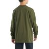 Carhartt Boys Long-Sleeve Logo Sleeve Pocket T-Shirt(Dark Olive Green)