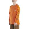 Carhartt Boys Long-Sleeve Logo Sleeve Pocket T-Shirt(Exotic Orange)