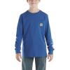 Carhartt Boys Long-Sleeve Logo Sleeve Pocket T-Shirt(Galaxy Blue)