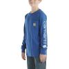 Carhartt Boys Long-Sleeve Logo Sleeve Pocket T-Shirt(Galaxy Blue)