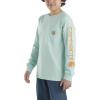 Carhartt Boys Long-Sleeve Logo Sleeve Pocket T-Shirt(Pastel Turquoise)