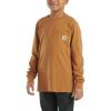 Carhartt Boys Long-Sleeve Logo Sleeve Pocket T-Shirt(Brown Tan)