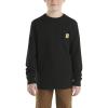 Carhartt Boys Long-Sleeve Logo Sleeve Pocket T-Shirt(Caviar Black)