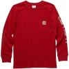 Carhartt Boys Long-Sleeve Logo Sleeve Pocket T-Shirt(Chili Pepper)