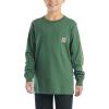 Carhartt Boys Long-Sleeve Logo Sleeve Pocket T-Shirt(Cilantro)