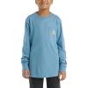 Carhartt Boys Long-Sleeve Logo Sleeve Pocket T-Shirt(Coronet Blue)