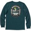 Carhartt Boys Long-Sleeve Logo Sleeve Pocket T-Shirt(Deep Teal Heather)