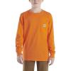 Carhartt Boys Long-Sleeve Logo Sleeve Pocket T-Shirt(Exotic Orange)