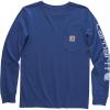 Carhartt Boys Long-Sleeve Logo Sleeve Pocket T-Shirt(Galaxy Blue)