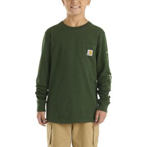 Carhartt Boys Long-Sleeve Logo Sleeve Pocket T-Shirt(Mountain View)