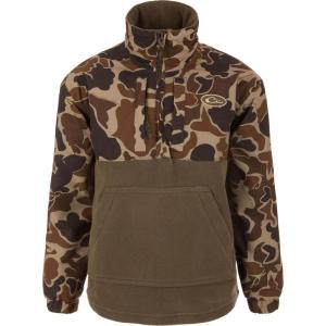 Drake Waterfowl Youth MST Eqwader DW3020 1/4 Zip Hunting Waterproof Breathable Fleece Lined Warm Jacket with Multiple Pockets(Old School)