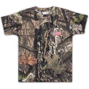 Kids Patriotic Camo T-Shirt – USA Flag Embroidered Tee for Boys & Girls – Perfect for Outdoors & Hunting(Mossy Oak Country)