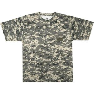 Kids Patriotic Camo T-Shirt – USA Flag Embroidered Tee for Boys & Girls – Perfect for Outdoors & Hunting(Uinversal Digital Camo)