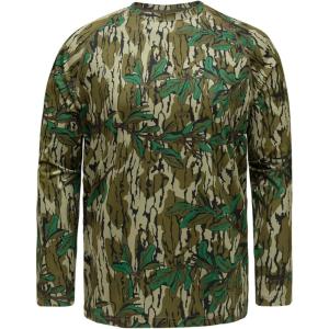 Mossy Oak Boys Kids Hunting Clothes Youth Camo Shirt Long Sleeve(Greenleaf)