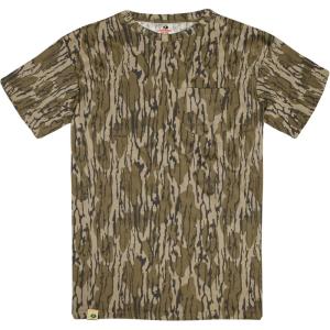 Mossy Oak Boys’ Youth Hunting Clothes Boys Camo Shirt Short Sleeve Cotton(Original Bottomland)