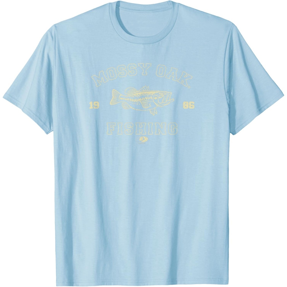 image:imageMossy Oak Fishing 1986 Built for The Bite Fish Logo TShirtBaby Blue
