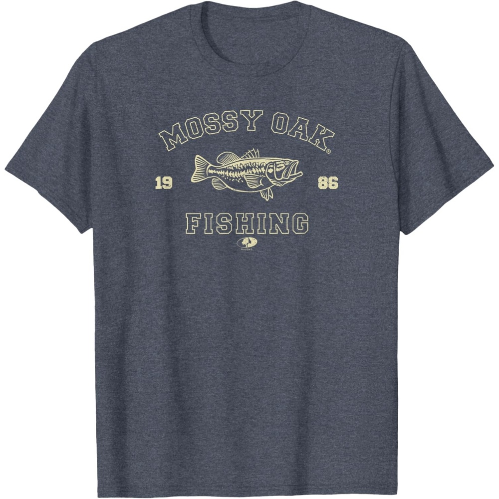 image:imageMossy Oak Fishing 1986 Built for The Bite Fish Logo TShirtHeather Blue