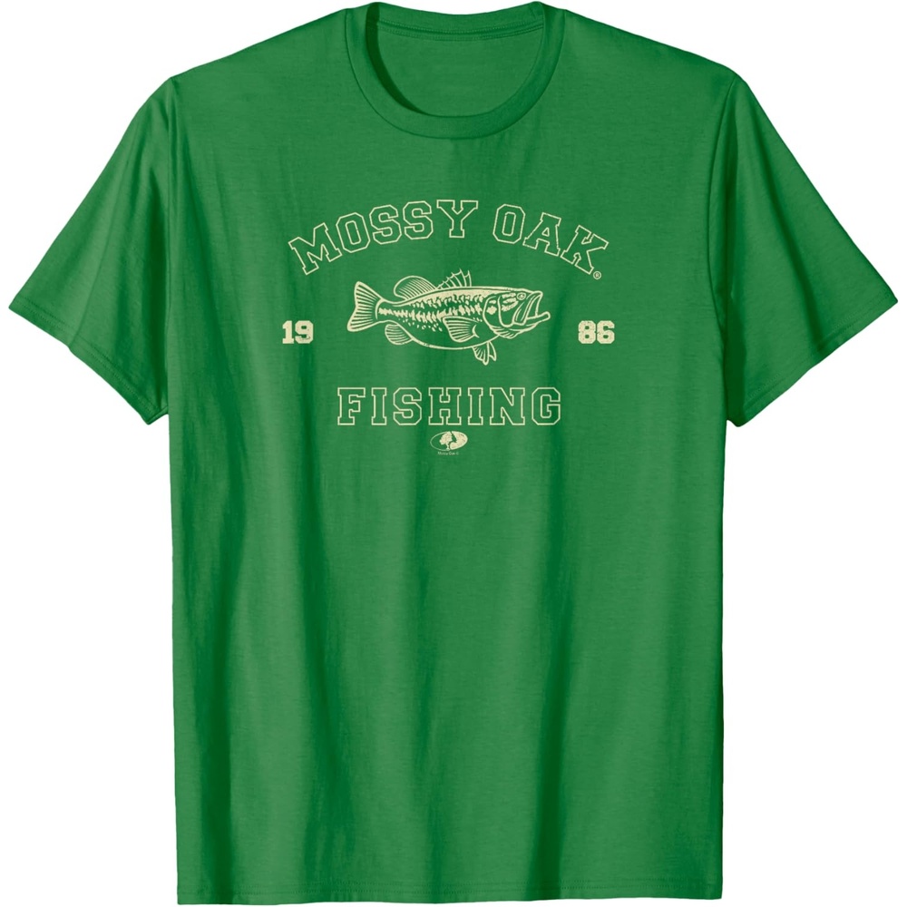 image:imageMossy Oak Fishing 1986 Built for The Bite Fish Logo TShirtKelly Green