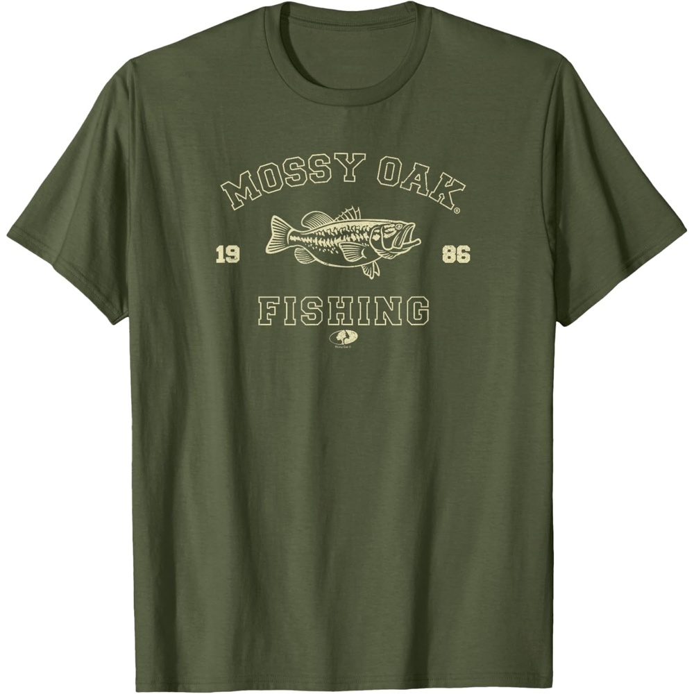 image:imageMossy Oak Fishing 1986 Built for The Bite Fish Logo TShirtOlive Green