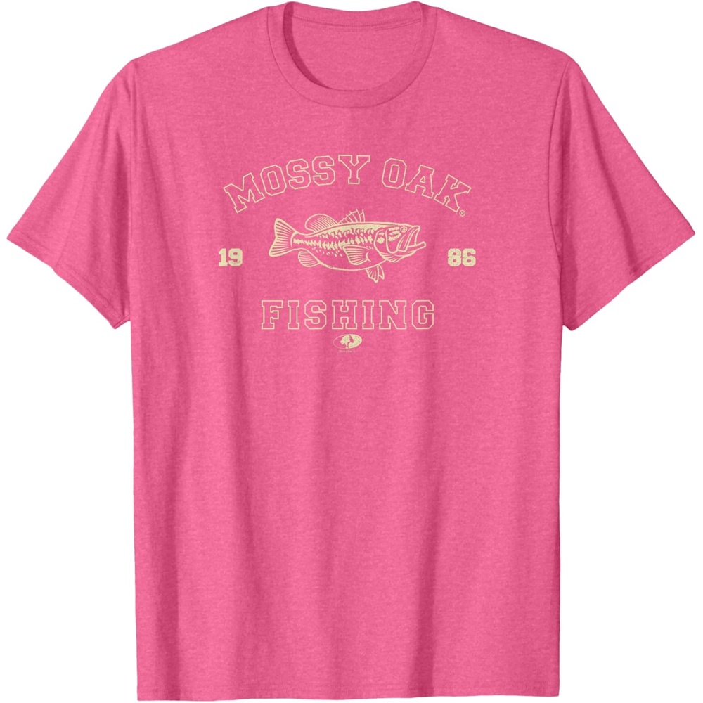 image:imageMossy Oak Fishing 1986 Built for The Bite Fish Logo TShirtPink Heather