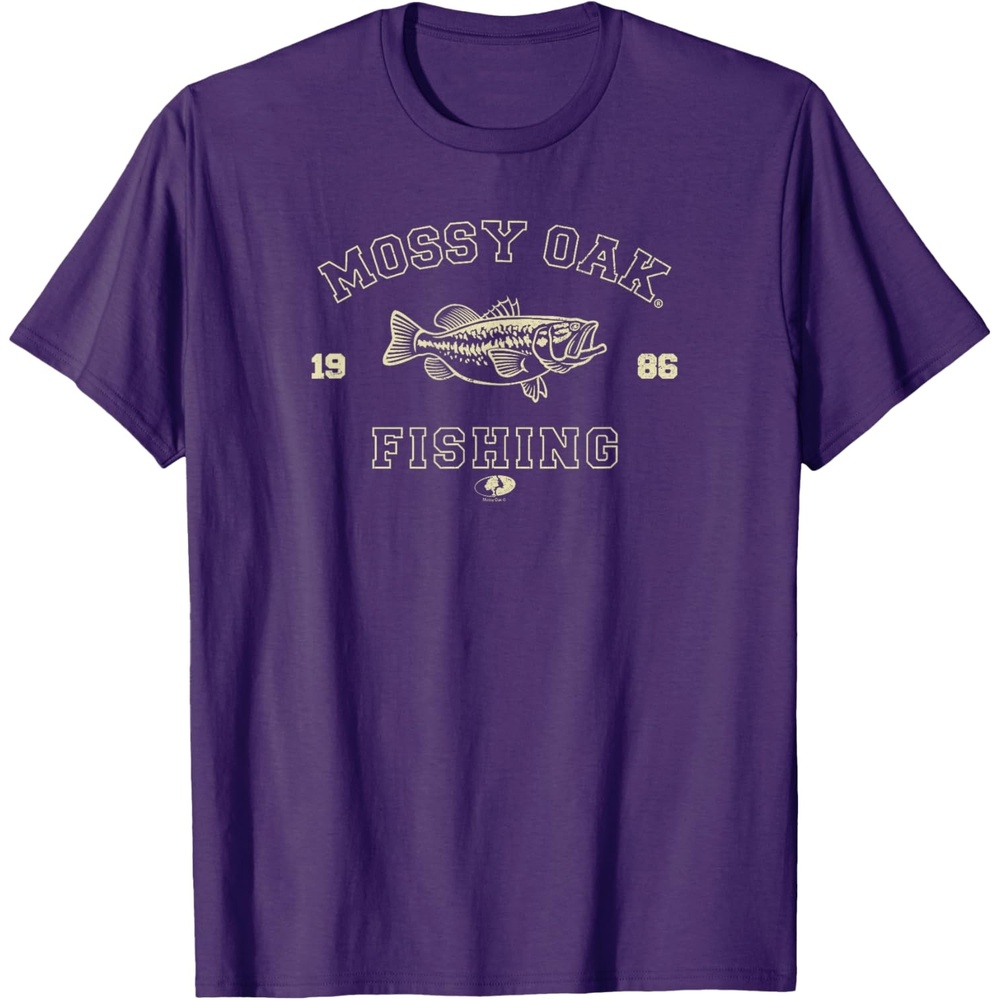 image:imageMossy Oak Fishing 1986 Built for The Bite Fish Logo TShirtPurple