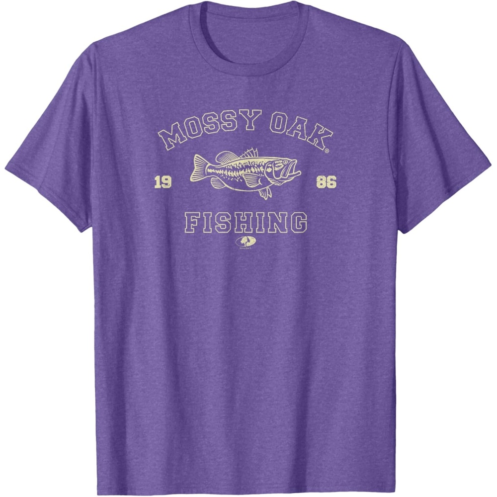 image:imageMossy Oak Fishing 1986 Built for The Bite Fish Logo TShirtPurple Heather