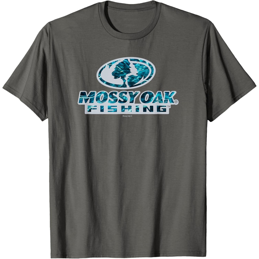 image:imageMossy Oak Fishing Open Water Classic Blue Logo TShirtAsphalt Grey