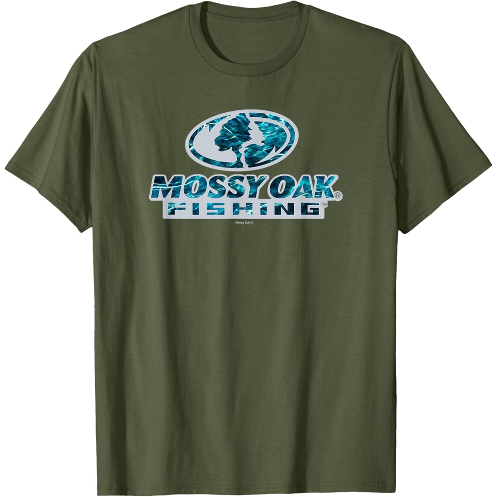 image:imageMossy Oak Fishing Open Water Classic Blue Logo TShirtOlive Green