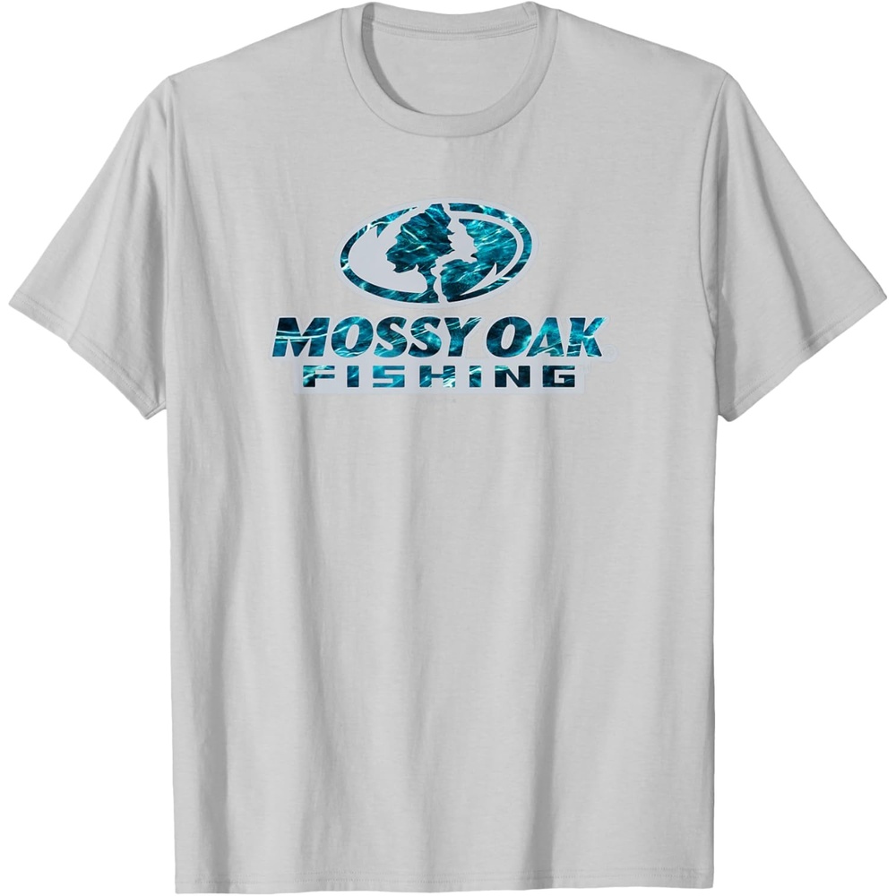 image:imageMossy Oak Fishing Open Water Classic Blue Logo TShirtSilver Grey