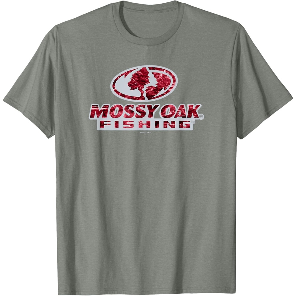 image:imageMossy Oak Fishing Open Water Classic Red Logo TShirtOlive Heather