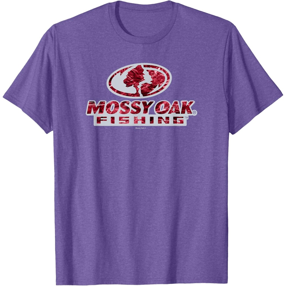 image:imageMossy Oak Fishing Open Water Classic Red Logo TShirtPurple Heather